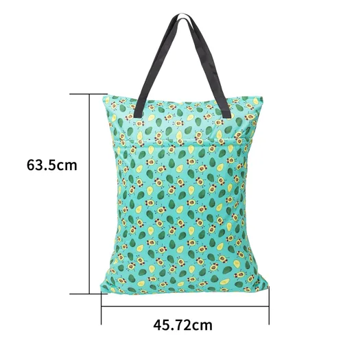 Vista 4 de ALVA ALVABABY - Paquete de 2 pañales grandes de tela impermeable para colgar en seco y húmedo, con bolsillos dobles con cremallera, 25 x 18 pulgadas