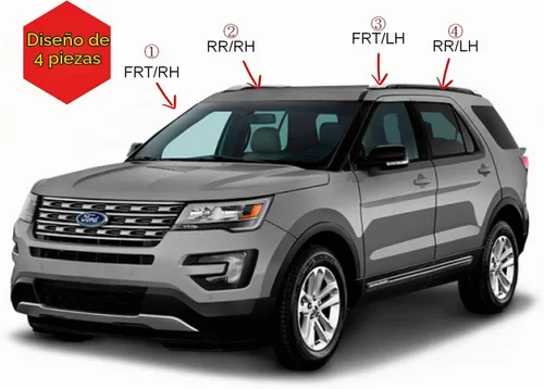 Vista 3 de AUTOCLOVER - Juego de 4 protectores de lluvia con cinta adhesiva para Ford Explorer 2011 2012 2013 2014 2015 2016 2017 2108 2019 / deflectores