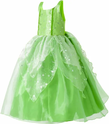Vista 7 de Vestidos de princesa para niñas, disfraz de hada con disfraz de hada de princesa, disfraces de Halloween para niñas con alas de hadas