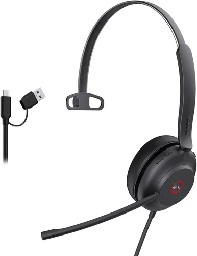 Vista 7 de Auriculares USB con micrófono Yealink UH37, auriculares con cable con micrófono de cancelación de ruido para computadora PC portátil teléfono VoIP