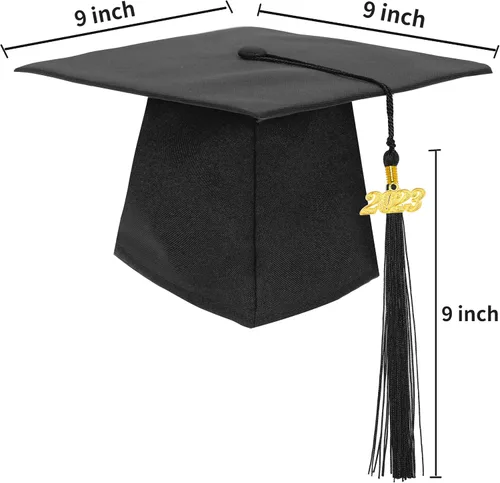 Vista 2 de GRADFTY Gorra de graduación negra con borla 2023 para escuela secundaria y soltero