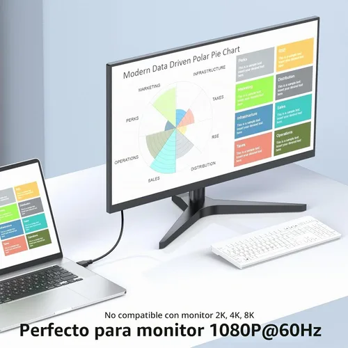 Vista 4 de Cable DisplayPort a VGA, puerto de pantalla DP a VGA 1080P@60Hz, trenzado