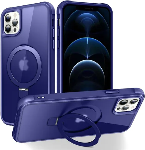 Vista 53 de CHAOFEnG - Funda compatible con iPhone 11 con soporte, color negro Fundas delgadas de grado militar para iPhone 11 con soporte de anillo