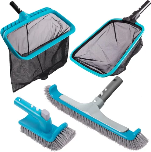 Vista 7 de Kit de limpieza de piscina de lujo que incluye red profesional para desnatar hojas, cabezal de cepillo de piscina de 17.5 pulgadas, cepillo