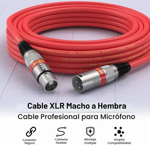 Vista 4 de EBXYA Cable XLR de 2 pies, paquete de 10 unidades, 3 pines, cable de micrófono XLR equilibrado macho a hembra, adecuado para mezclador de audio 10