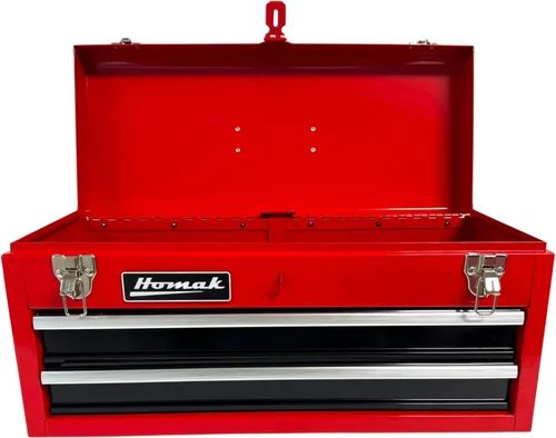 Vista 2 de Homak Caja de herramientas con rodamientos de bolas de 2 cajones, color rojo, 20 pulgadas