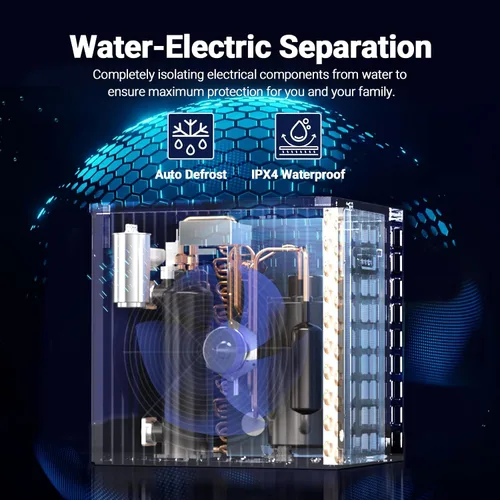 Vista 7 de H5PRO Bomba de calor para piscina de fuente de aire 16,000 BTU 4,000 galones de alta eficiencia COP6.0 ahorro de energía 50% por encima del control