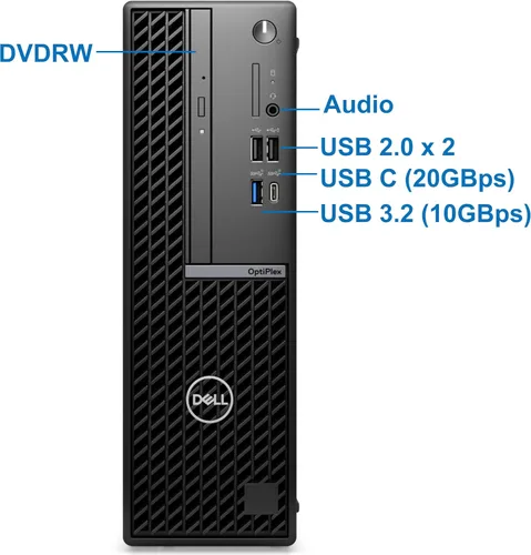 Vista 2 de Dell 7010 Plus Optiplex SFF Computadora de sobremesa, Intel i7-13700, 64 GB de RAM, SSD PCIe NVMe de 2 TB, DisplayPort, HDMI, Wi-Fi, Bluetooth, USB
