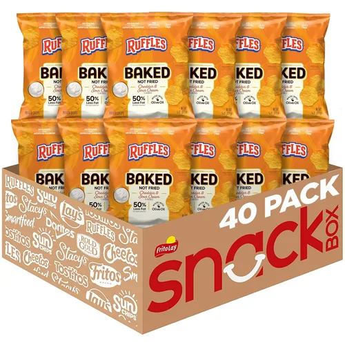 Vista 8 de Lay del horno Baked Flavored patatas fritas de barbacoa, 1.125 onza (Pack de 64)