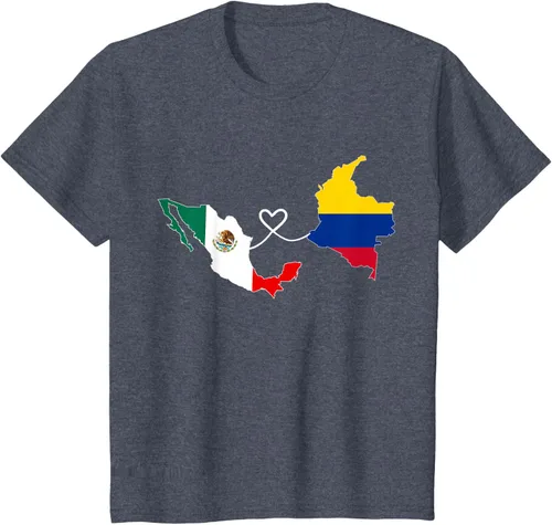 Vista 60 de Camiseta Half Colombian Half Mexican Flag Map DNA Mexico Colombia