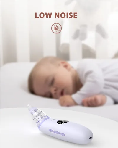Vista 7 de GROWNSY Aspirador Nasal para Bebé Succionador de Nariz para Bebé Succión Eléctrica de Nariz para Niños Pequeños, Succionador Ergonómico de Mocos