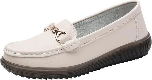 Vista 2 de Botas de cuero cortas de tacón grueso para mujer, botas de moda con cremallera, mocasines de cuero de gamuza, cómodos, zapatos de moda, ligeros