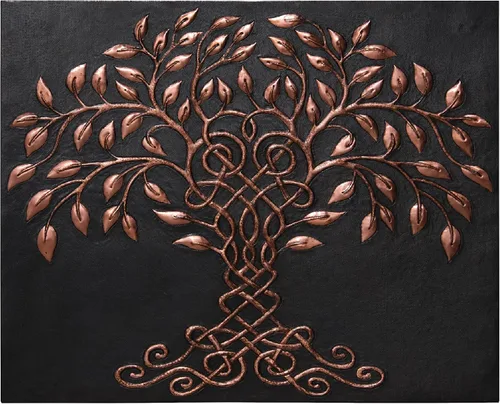 Vista 6 de Protector contra salpicaduras de cocina, protector contra salpicaduras de cocina del árbol de la vida celta, panel de cobre personalizable, azulejos