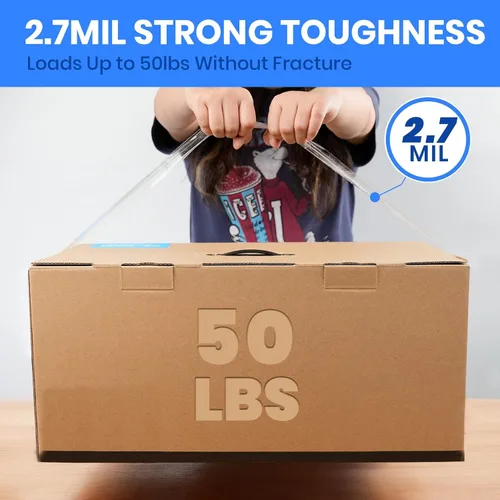 Vista 5 de ADHES Cinta adhesiva Cinta de envío Cinta de embalaje para cajas de mudanza resistente transparente, 55M por rollo 4,7 cm de ancho, 2,7 mil Claro