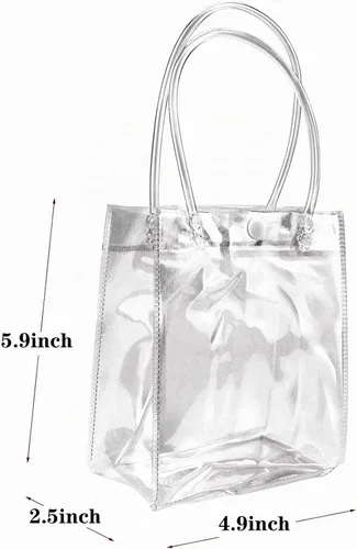 Vista 2 de Tergy 50 bolsas de regalo de plástico con asa reutilizables de PVC, bolsas de regalo para despedida de soltera, dama de honor, boda, cumpleaños