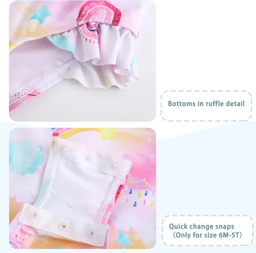 Vista 4 de Trajes de baño de una pieza para niñas y niñas con protección solar UPF 50+