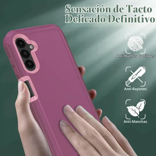 Vista 5 de ONOLA Funda compatible con Samsung Galaxy A14 5G con protector de pantalla HD, resistente a los golpes y a las caídas de servicio pesado, funda de 3