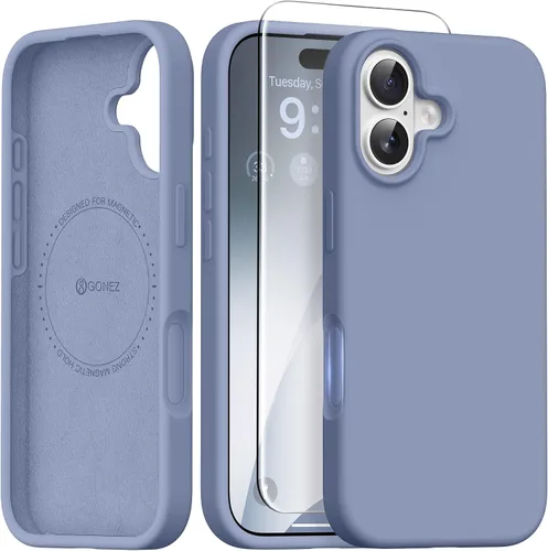 Vista 129 de GONEZ Funda magnética para iPhone 12 Case / 12 Pro Case, compatible con MagSafe, [protector de pantalla + protector de lente de cámara], funda