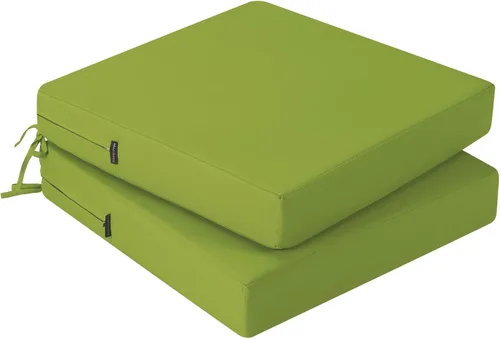 Vista 19 de idee-home Juego de 2 cojines para sillas de exterior, cojines de asiento impermeables para muebles de patio, almohadilla de repuesto para silla