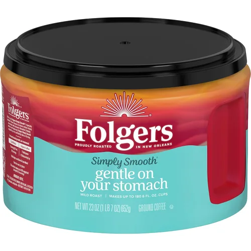 Vista 10 de Folgers Simply Smooth - Café molido de tueste suave, recipiente de 27 onzas