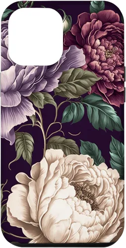 Vista 25 de Elegant Blush Pink & Purple Vintage Floral Rose & Peony Case for iPhone 17