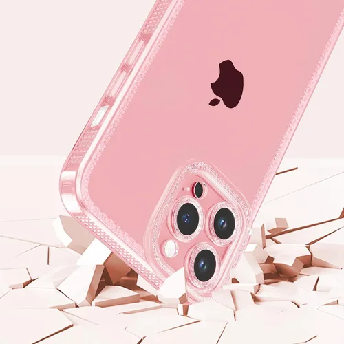 Vista 4 de ZTOFERA Funda transparente brillante para iPhone 11 Pro Max, funda protectora de silicona TPU suave, color rosa