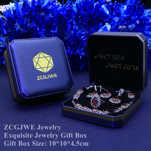 Vista 4 de ZCGJWE Fashion Jewelry Sets for Women GirlPlatinum PlatedGold PlatedRose Gold PlatedGun Black Plated Earrings Pendants Adjustable Rings Bracelets