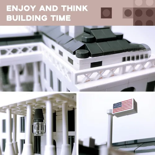 Vista 6 de Architectural White House Large Collection Building Set Model Kit and Gift for Adults (770 Pieces)