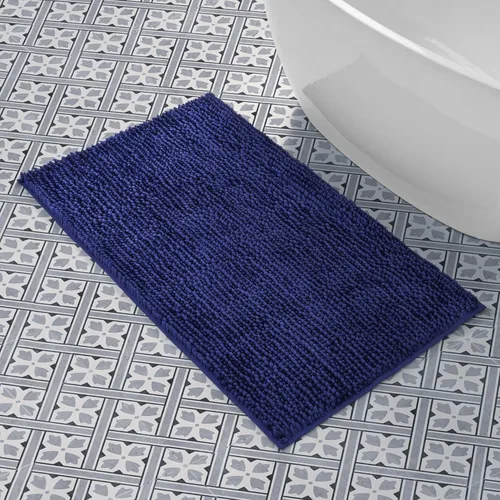 Vista 32 de Laura Ashley - Juego de 2 tapetes de baño de chenilla suave, 20 x 34 pulgadas, color azul