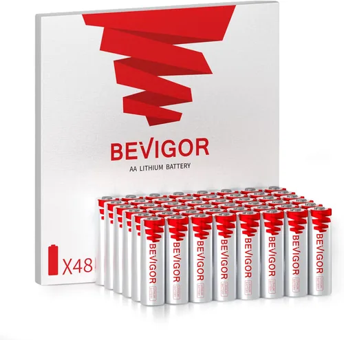 Vista 15 de BEVIGOR Paquete de 4 baterías AA de litio de larga duración, 1.5 V, 3000 mAh, baterías de litio de 20 años de vida útil, no recargables
