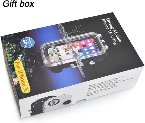 Vista 8 de Funda impermeable para iPhone X/XS 60M/195FT Anillo O submarino Cubierta completa sellada a prueba de nieve a prueba de golpes a prueba de suciedad