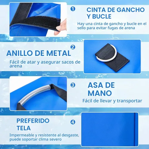 Vista 3 de Simgoing 8 bolsas de arena de vinilo para casa de rebote, accesorios para casa de rebote, bolsa de arena para soporte y anclaje, inflables, tiendas