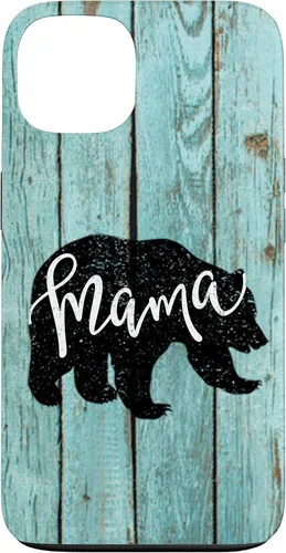 Vista 7 de Turquoise Woodgrain Rustic Farmhouse Shiplap Wood Mama Bear Case for iPhone 17