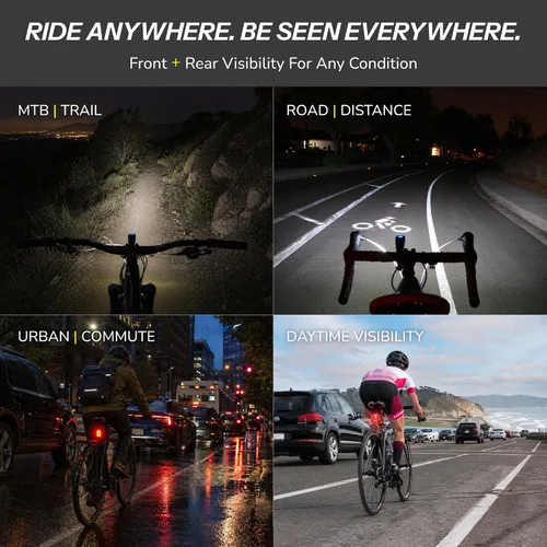 Vista 5 de NiteRider Lumina Boost 1000 - Luz recargable para bicicleta