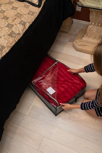 Vista 9 de NeatNestly SmartCube Bolsas de Almacenamiento Bajo la Cama - Paquete de 3 Contenedores Grandes Grises de 39" x 18" x 6" con Asas Reforzadas