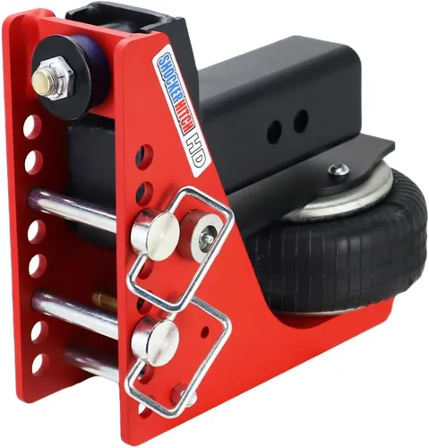 Vista 5 de Shocker - Enganche de parachoques de aire HD 20K y bolas dobles de 2 y 2 516 pulgadas, 20,000 libras, se adapta a Ford SuperDuty F250 F350 F450 F550