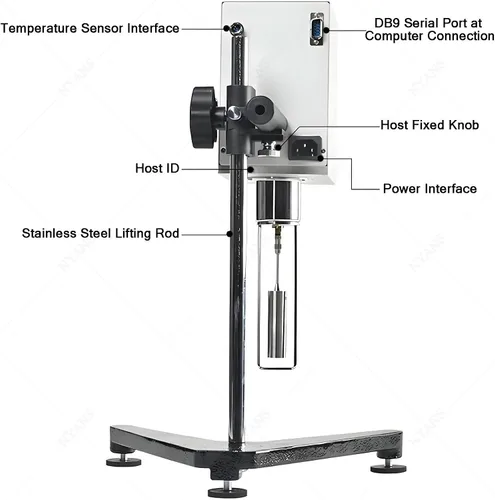 Vista 5 de Digital Rotary Viscometer for Accurate Viscosity Measurement, LCD Display with 4 Rotors, for Testing Paints, Adhesives, Cosmetics, and Greases NDJ-5S