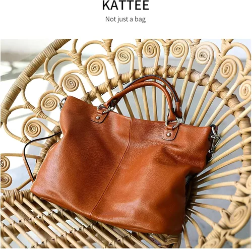 Vista 7 de Bolso Kattee, para mujer, de cuero suave, 3 formas de llevarlo, mochila, bolso y bolsa de mano