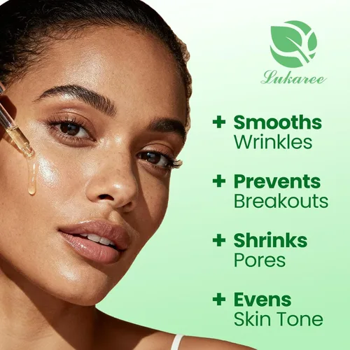 Vista 2 de Lukaree Suero de vitamina C para la cara – Suero facial de vitamina C iluminador con hialuronato de sodio Unifica el tono de la piel y suaviza