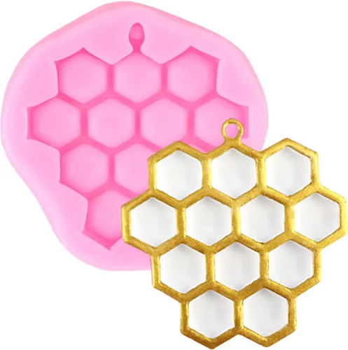 Vista 5 de Molde de silicona para colmena de abeja para decoración de tartas, decoración de cupcakes, pasta de goma de chocolate, arcilla polimérica