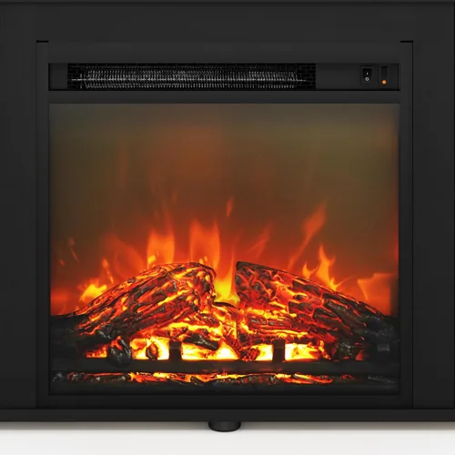 Vista 3 de Furinno Jensen Soporte de Centro de Entretenimiento con Chimenea para TV de hasta 55 Pulgadas, Americano, Eléctrico con Cable, Ajustable