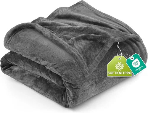 Vista 21 de Utopia Bedding - Manta de vellón de lujo, mullida, antiestática; manta de suave microfibra de 8.8 oz/yd² (300 g/m²) para sofá y cama; tamaño Gris