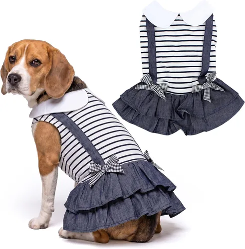 Vista 109 de Parisian Pet Chambray - Vestido para perro - Ligero sin mangas para perro, niña, talla XS Chambray en general