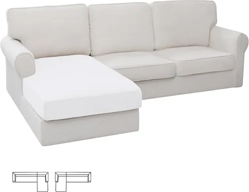 Vista 89 de Easy-Going - Funda de cojín elástica individual para sofá biplaza, sillón, funda de cojín protectora, suave, flexible con parte inferior elástica