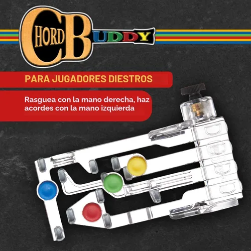 Vista 2 de ChordBuddy “hecho en EE.UU.” - Aprendizaje de guitarra con libro de canciones, plan de lecciones, aplicación y ChordBuddy para diestros