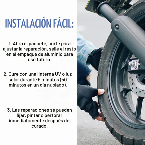 Vista 3 de RapidFix UV Parche de reparación de fibra 3x6 pulgadas