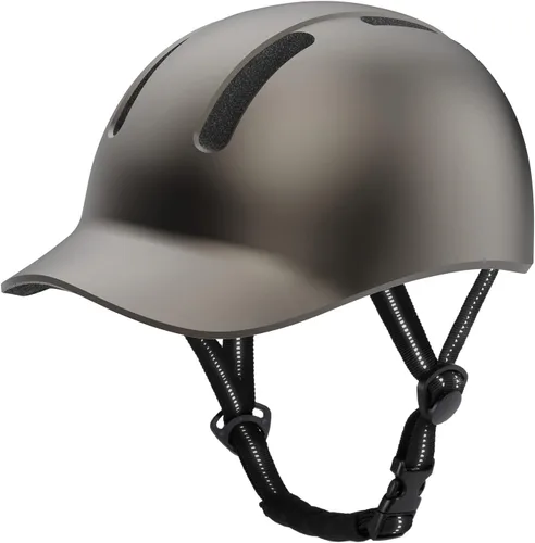 Vista 10 de Shinmax Casco de bicicleta – Casco de ciclismo ligero ajustable estilo gorra de béisbol con visera larga, tira reflectante, para viajes urbanos