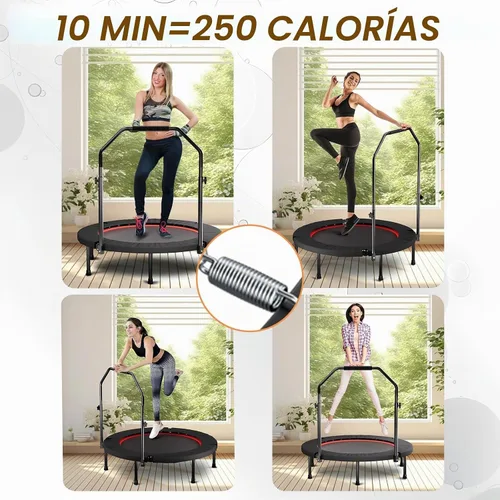 Vista 8 de Mini trampolín plegable de 42 pulgadas con mango ajustable de 5 niveles