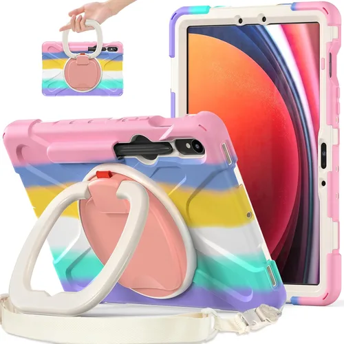 Vista 49 de 360 Rotation Case for Galaxy Tab ActivePro/Tab Active4 Pro/Active 5 Pro 10.1" Sturdy Cover Rotate Ring Stand Shoulder Carrying Strap Hand Strap