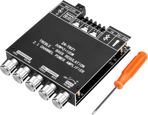 Vista 12 de Daakro 2 placas amplificadoras Bluetooth ZK-1001B, placa amplificador de canal mono de 100 W con función de emparejamiento TWS, CC 7-24 V, entrada